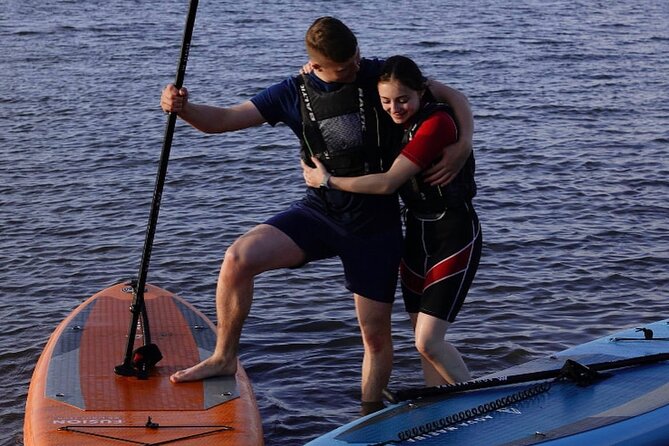 Sunset SUP experience in Malahide, Dublin - On the water: beginner strokes, recovery practice, and a little play